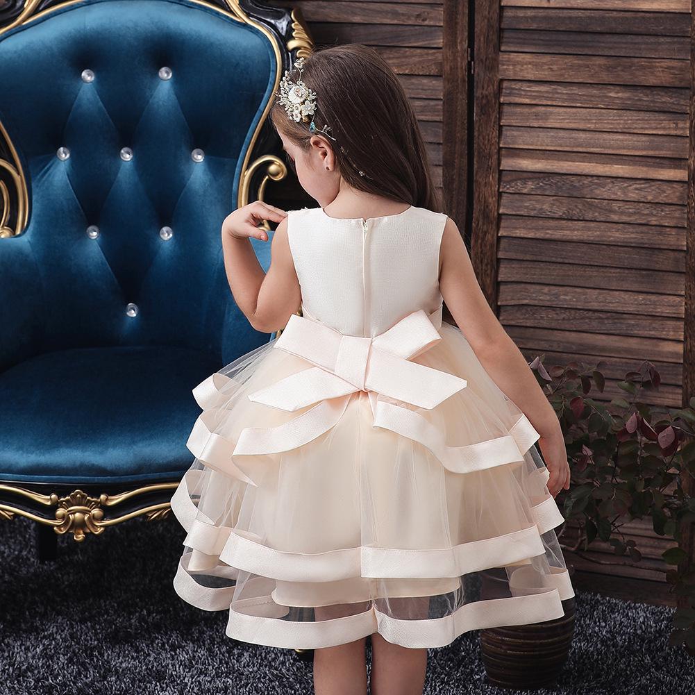 Girls Princess Dresses Middle Child Flower Girl Dresses Mesh Dresses Girls Cake Puffy Dresses Party and Banquet Dresses