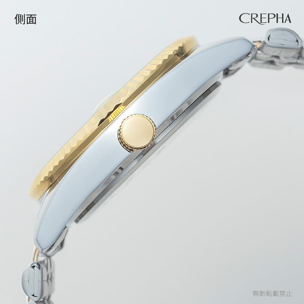 CREPHA Analog Metall (Klepha) Herrenuhr, Wasserdicht, Armband, Gold, SV-AM268-CHT