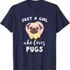 Mops S Für Frauen Mädchen Nur ein Mädchen, das Möpse liebt T-Shirt