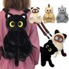 Winter Niedlich Weich Plüsch Cartoon Katze Rucksack Mädchen Neuer Stil Vielseitige Fellige Umhängetasche Persönlichkeit Schwarz Tragbare Tasche