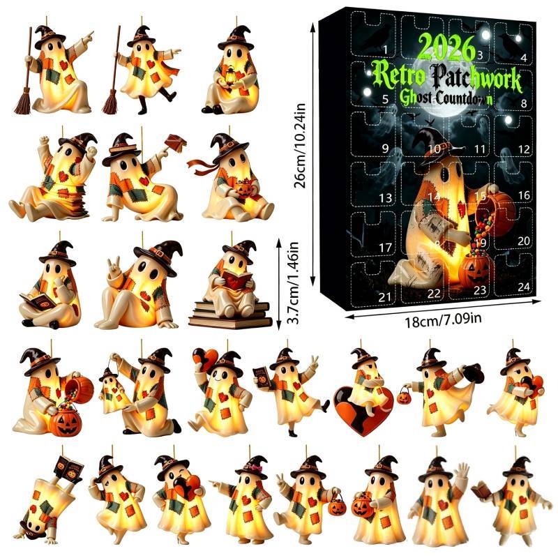 Halloween Ghost Patch Acrylic Hanging Calendar Countdown Toy For Kids And Family Fun