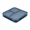 CB JAPAN Foodman Bento 800ml Ash Double Secured with DSK Box, Slim, Portable, Stand-Up, [Antibacterial] Navy, Leak-Resistant Sealing, 4-Point Locking,