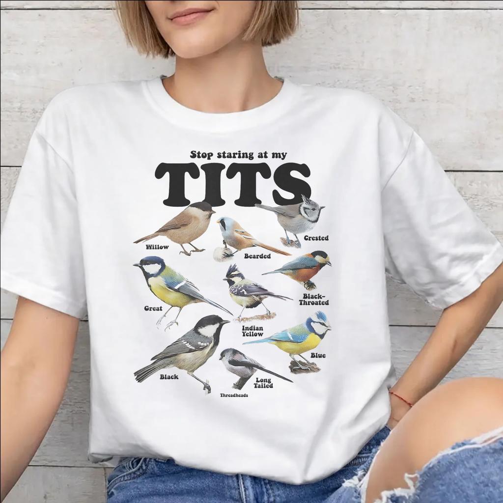 Unisex Unisex Vtipné Ptačí Meme Miluji Prsa Tričko Bavlna Grafický Potisk Tričko Top Oblečení