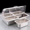 JINGRX 304 Stainless Steel Cold Dish Display & Storage Set