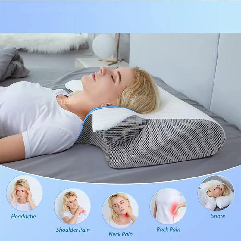Butterfly Cervical Pillow Memory Foam Neck Support Slow Rebound Zero Pressure For Travel Side Sleepers