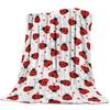 Fleece Throw Bed Blanket – Lightweight, Super Soft Cozy, Red Ladybug On White Background, Gift for Adults & Kids