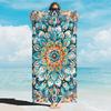 Colorful Mandala Beach Towel On Beach, Vibrant Geometric Art Quick-Dry Sand-Free Microfiber Bath Towel for Yoga, Swim and Travel