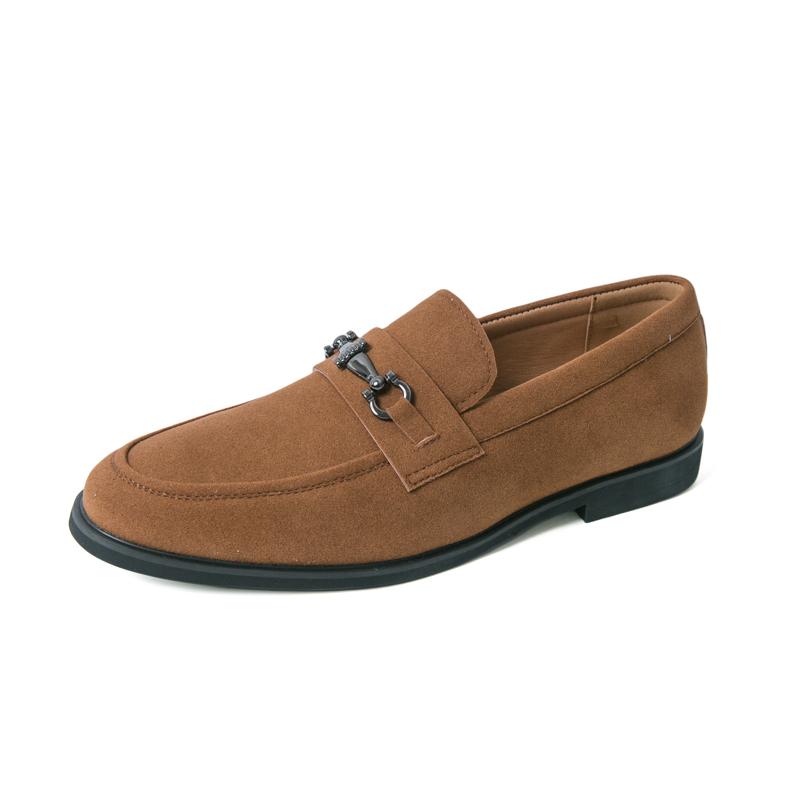 Fashion Spring High Quality Suede Loafers Nubuck Leather Business Formal Men Leather Shoes Shallow Mouth Brand Moccasin Wedding Shoes