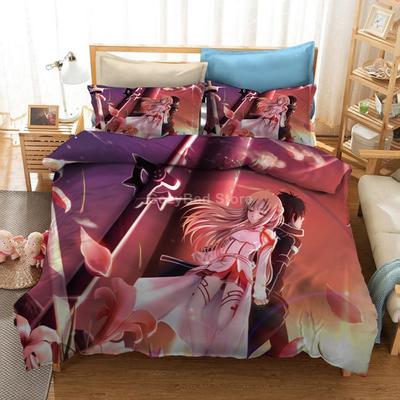 Sword Art Online Bedding Set 3d Duvet Cover Sets Comforter Bed Linen Twin Queen King Single Size Home Decor Fashion Kids Anime