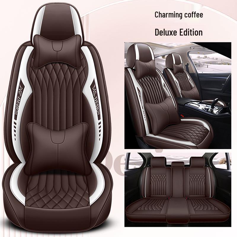 2024 All-Season Universal Full Surround Leather Car Seat Cushion Cover
