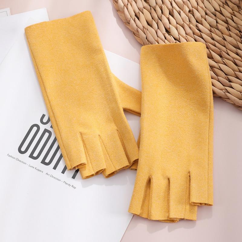 Halfvinger thermische handschoenen, warmteopslag Duitse fluwelen winddichte handschoenen, flexibele schrijfhandschoenen, schattige koudebestendige handschoenen voor meisjes