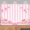 2D Cute Pink Candy Shop Backdrop Sweets Donut Party Photography Background