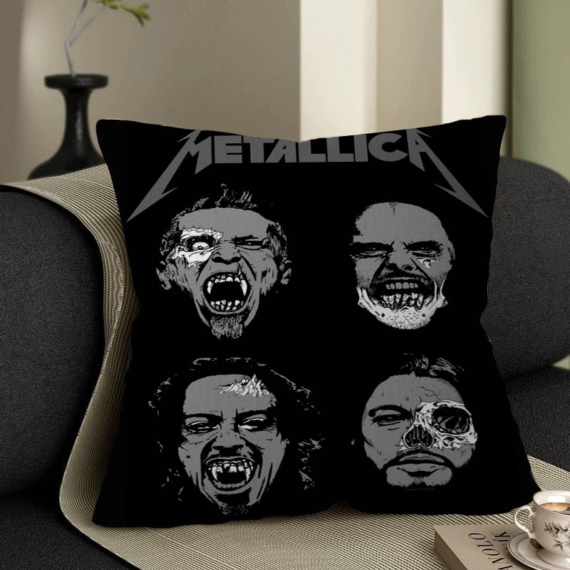 Band M-METALLICA Anime 45*45cm Kuddfodral Örngott Dekor Kuddvar Hem Kuddvar för Soffkudde