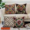 2D Colorful Floral Embroidered Pattern Pillow Covers Pattern Cushion Cover Suitable For Sofa Bedroom Car Pillow Cover