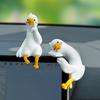 Mini Resin Goose Figurine Funny Resin Small Goose Computer Decor Collectible Cute 3D Craft Sculpture for Office Desk Car Dashboard Home Decor