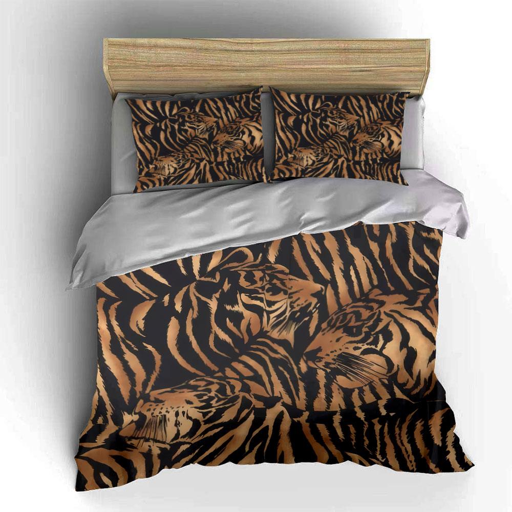 Tiger Pattern Bedding Set. Multiple Sizes Kid'S And Adults' Bedroom Exquisite 3Pc Bedding Set, Gift
