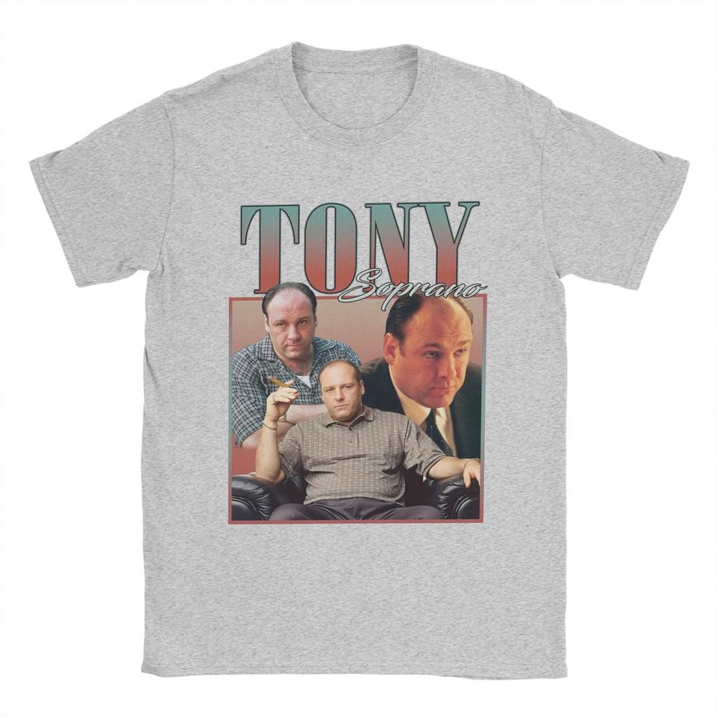 Novelty Tony Soprano Movie T-Shirt for Men Crewneck Cotton T Shirt Short Sleeve Tees Gift Idea Clothing