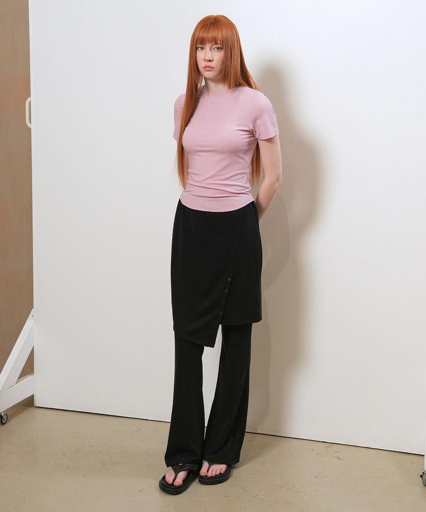 GENERALIDEA Acetate Round Neck T-Shirt [Pink] / Gf2Lts509