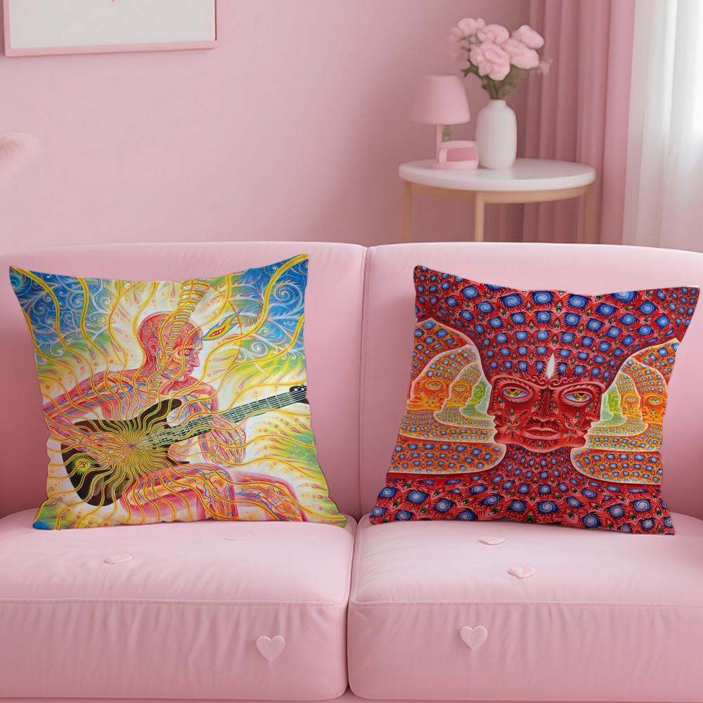 A-Alex GreyS Kunst Kussenhoes Comfortabele Omkeerbare Kussenhoes Ideaal voor Auto Bank Slaapkamer & Meer