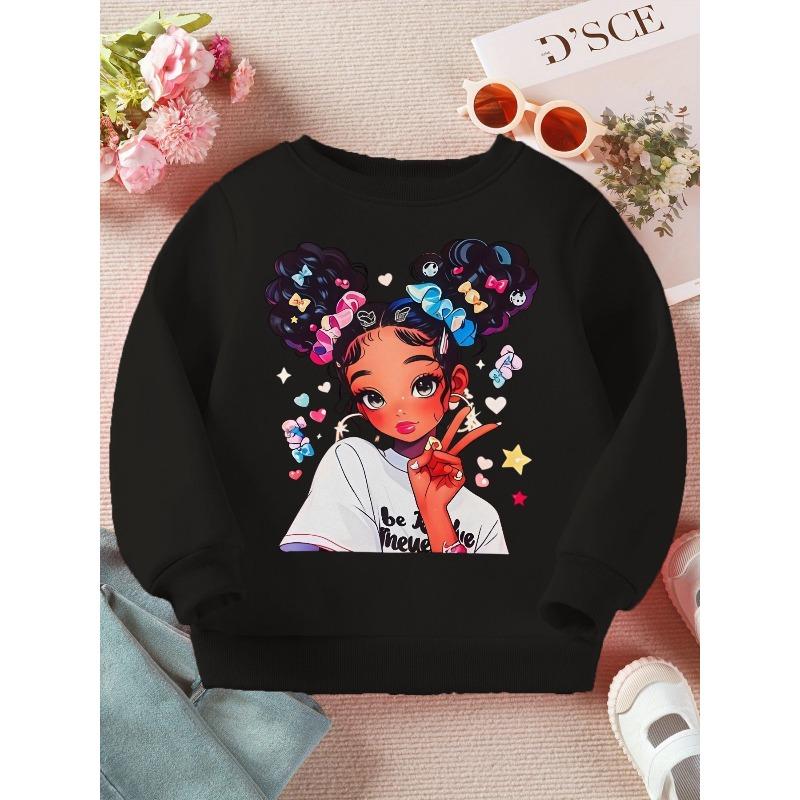 Kids Crewneck Sweatshirt, Comfort Long Sleeve Pullover Versatile Spring Autumn Casual Top