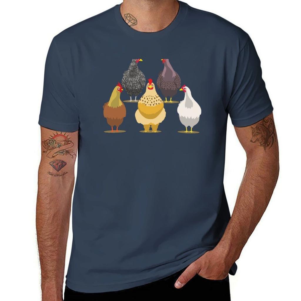 Country Chickens Cute Chicken Farming Lover Gift Tshirt Sports Casual Short Sleeve Cotton Tee