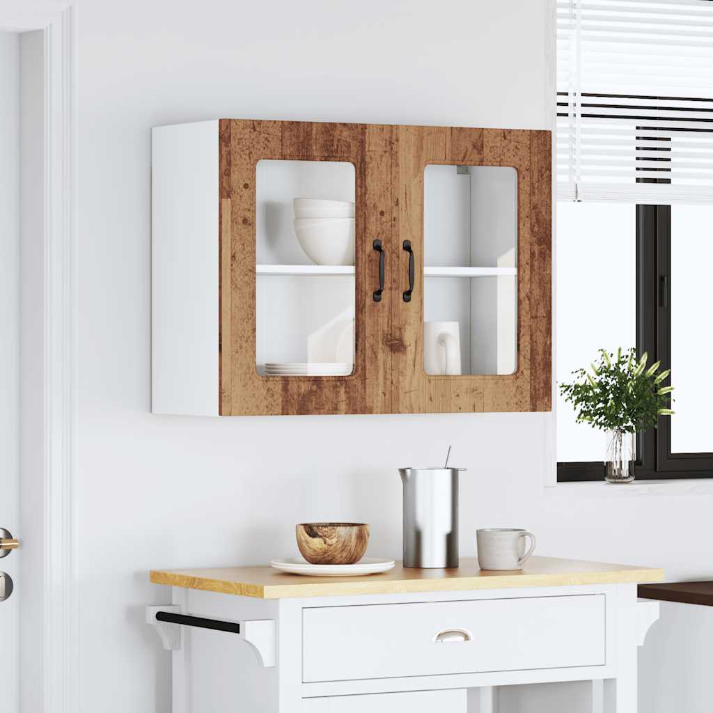 Kitchen Wall Cabinet With Doors, Squid, Old Wood