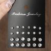 New 12 Pair Pack White Shiny Wedding Stud Earrings Set For Women Men Crystal Rhinestone Earrings Party Jewelry Accessories Gifts