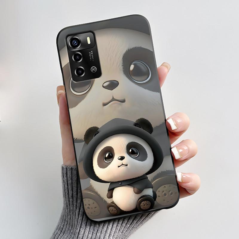 För ZTE Blade V40 Vita / V41 Smartphone Fodral Lyxigt Sött Kärleks Kanin Roligt Svart Skyddsskal Mjukt Silikon Skyddande Hölje