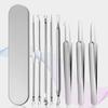 8pcs Acne Needle Set Stainless Steel Comedo Extractor Blemish Removers Skin Care Tool