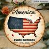 2D Flat 1pc Aluminum Independence Day-Themed Map-Style Wall Decor 7.87 X 7.87 Inches Celebrating The 250th Anniversary Patriotic Decor Suitable for