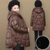Mittellange Mode-Steppjacke, Steppjacke in Übergröße, Verdickte Jacke
