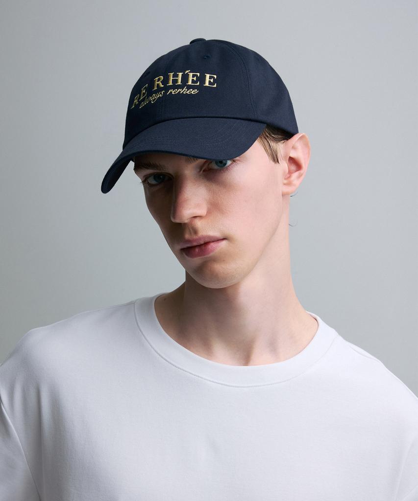RE RHEE Embroidered Logo Cap Navy