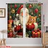 Jit Lebendiges Katzenmuster Vorhänge Design Gardinen Polyester Weihnachten Fensterdeko Haus Lichtblockierend Set von 2 Mit Stangentasche Gefertigt