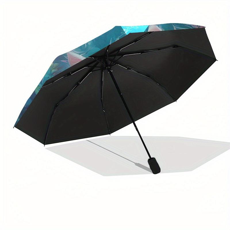1pc Fantasy Floral Cat Portrait Umbrella with Plastic Handle,Suitable for All Seasons Home Travel Outdoor UmbrellaM1156