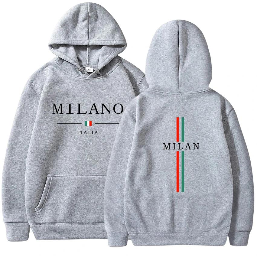 Dames Hoodies Sweatshirt Milaan Print Pullover Casual Jogging Hoge Kwaliteit Herenkleding Dagelijks Veelzijdig Trainingspak Y2k Tops