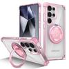 360° Roterande Fäste Transparent Magnetiskt Fodral för Samsung Galaxy S25 S24 S23 S21 Ultra S22 Plus Genomskinligt Skyddsfodral