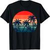 T-shirt Rétro Palmiers Plage Ambiance Estivale Tropical Été