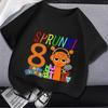 Cartoon Sprunki Boys Girls 1-9 Years Birthday Children T-shirt Incredibox Cotton Kids Clothes Cute Game Graphic Tops Party Gift