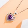 925 Silver Luxury Heart-Shaped Zircon Pendant Necklace, Charming and Stylish Wedding Accessory for Women