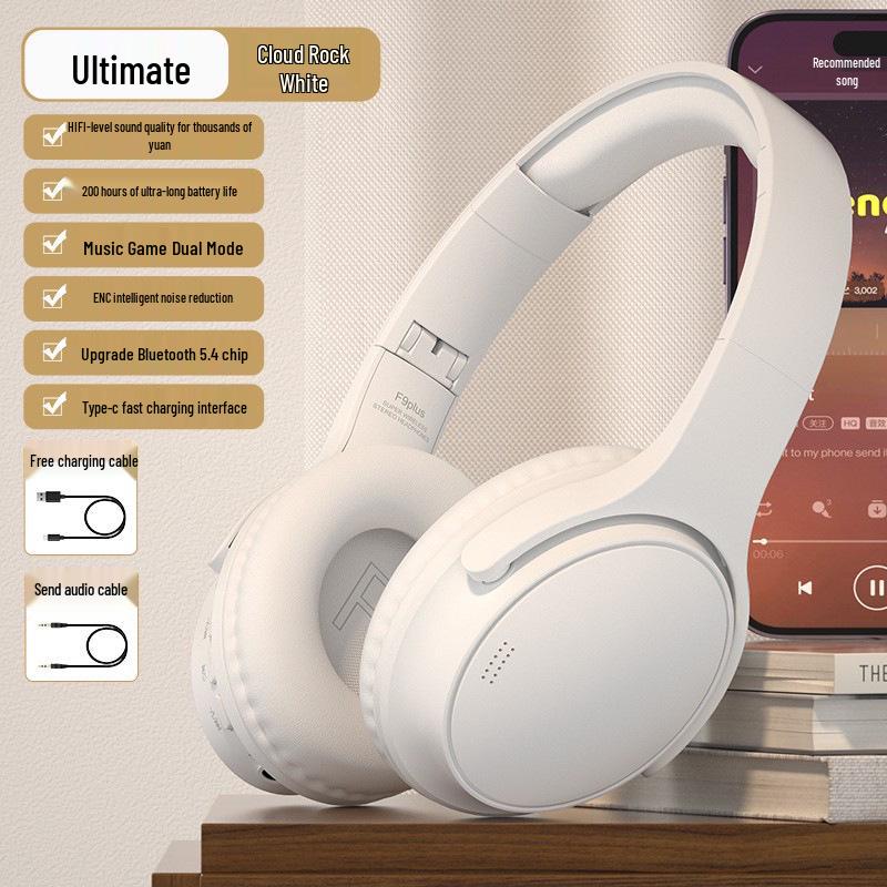 Wireless Over-Ear Bluetooth Headphones with 200-Hour Battery, Noise Cancelling & Gaming Features for Sports, Mobile, and Computer Use