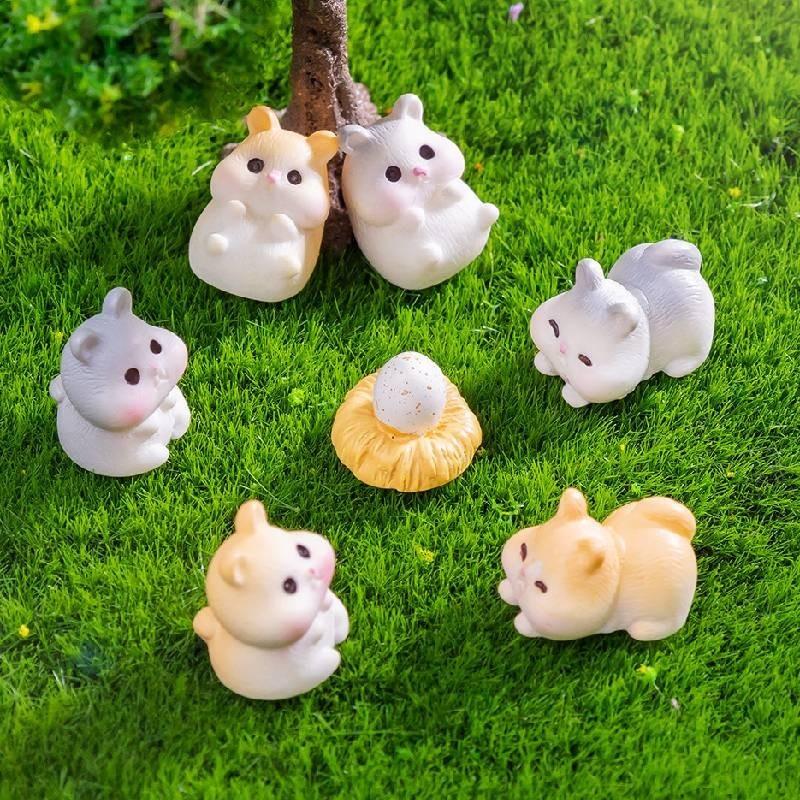 Entzückende Miniatur-Harztiere Perfekt für DIY Gartendekor und Zubehör