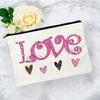 Sac à cosmétiques Cadeau de Saint-Valentin Sacs à maquillage Organiseur cosmétique à fermeture éclair de voyage Sac à articles de toilette Cadeau de Saint-Valentin pour elle