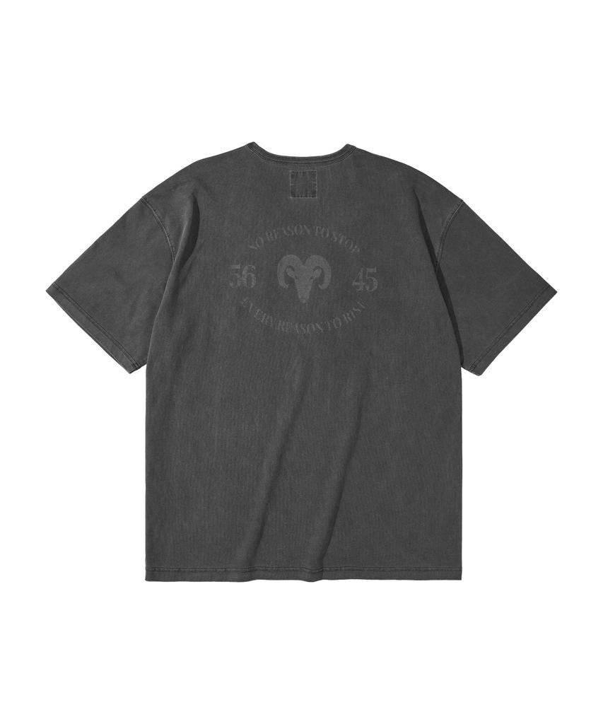 Kallapataleu Pigment Ghost Crow Graphic Short Sleeve T-Shirt Charcoal