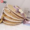 Japanese Women Girls Lolita Sweet Handmade Straw Sun Hat Lace Flower Ribbon Bandage Bowknot Wide Brim Elegant Straw Hats