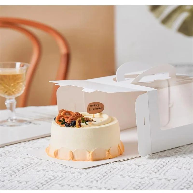 10PACK DIY Paper Box with Window Paper Gift Cake Box Cake Packaging for Wedding Home Party Muffin Packaging