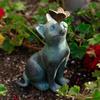 Cat Statue with Butterfly Decorative Figurine Pet Memorial Gifts Fairy Art Yard Decor Statue Vintage Style Home Office Ornaments