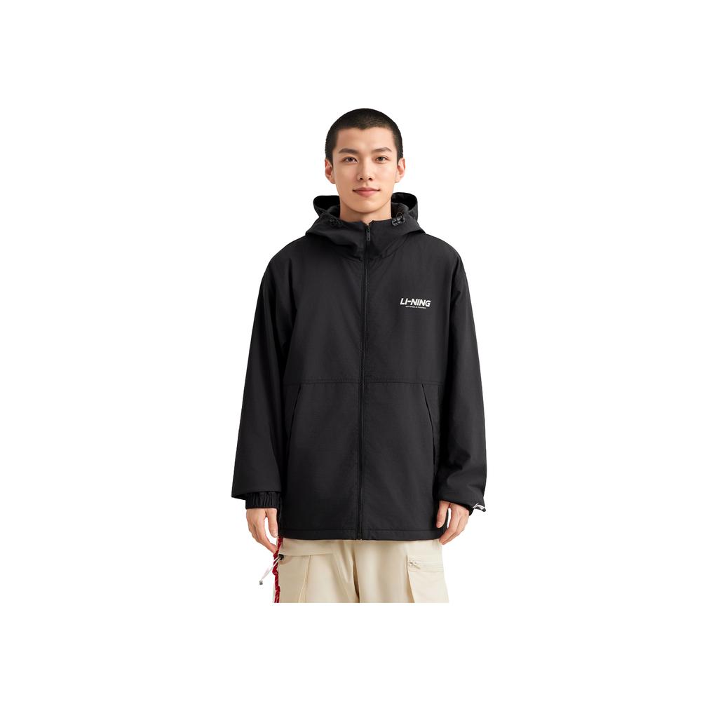 Li Ning Sports Lifestyle Serie Fleece Bequem Warm Einfach Mit Kapuze Reißverschluss Lässig Windjacke Unisex Oberbekleidung AFDVG11-6