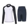 Akuatika Women'S Rash Guard Zip-Up Aqawjp23001 + Half Leggings Nv Set