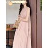 French High-end Pink Sleeveless Vest Dress Women's Summer Seaside Vacation Loose and Thin Temperament Beautiful Long Dress