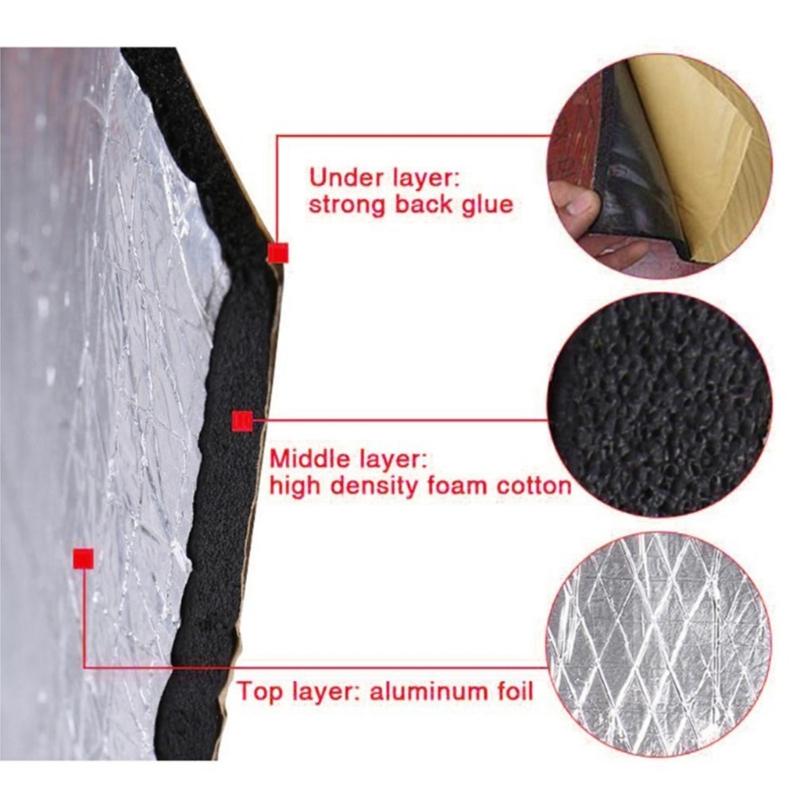 Car Engine Noise Dampening Mats, Flame Retardant Sound Absorbing Soundproofing Pads Suitable For Vehicle Interior 10pcs